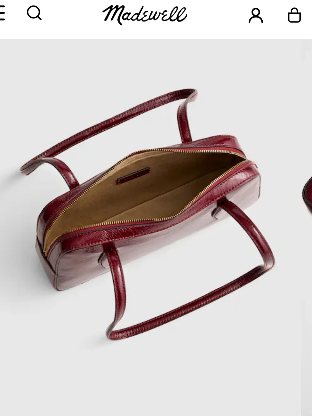 Women's Burgundy Patent Shoulder Bag